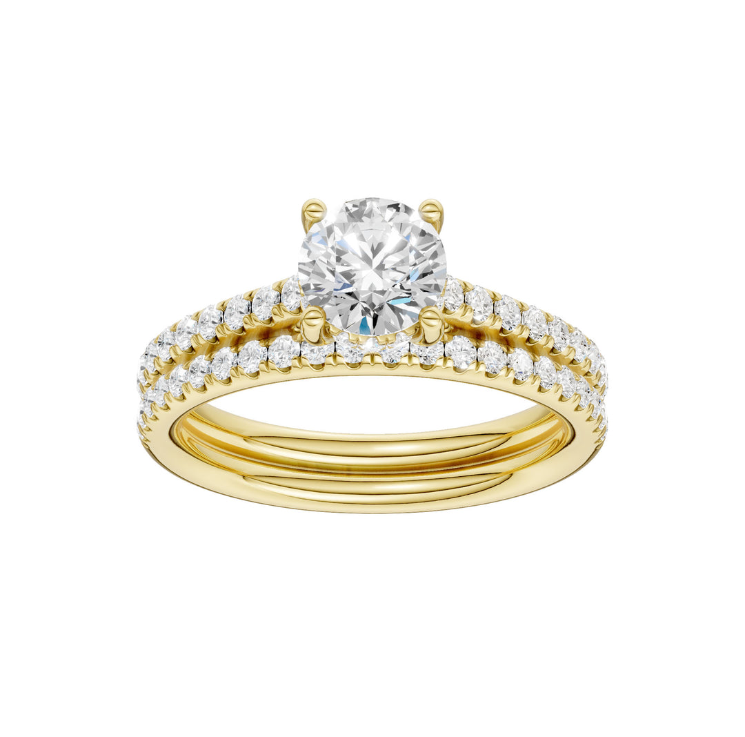 14K Yellow Gold 1.50CT Lab Grown Diamond Bridal Ring Set