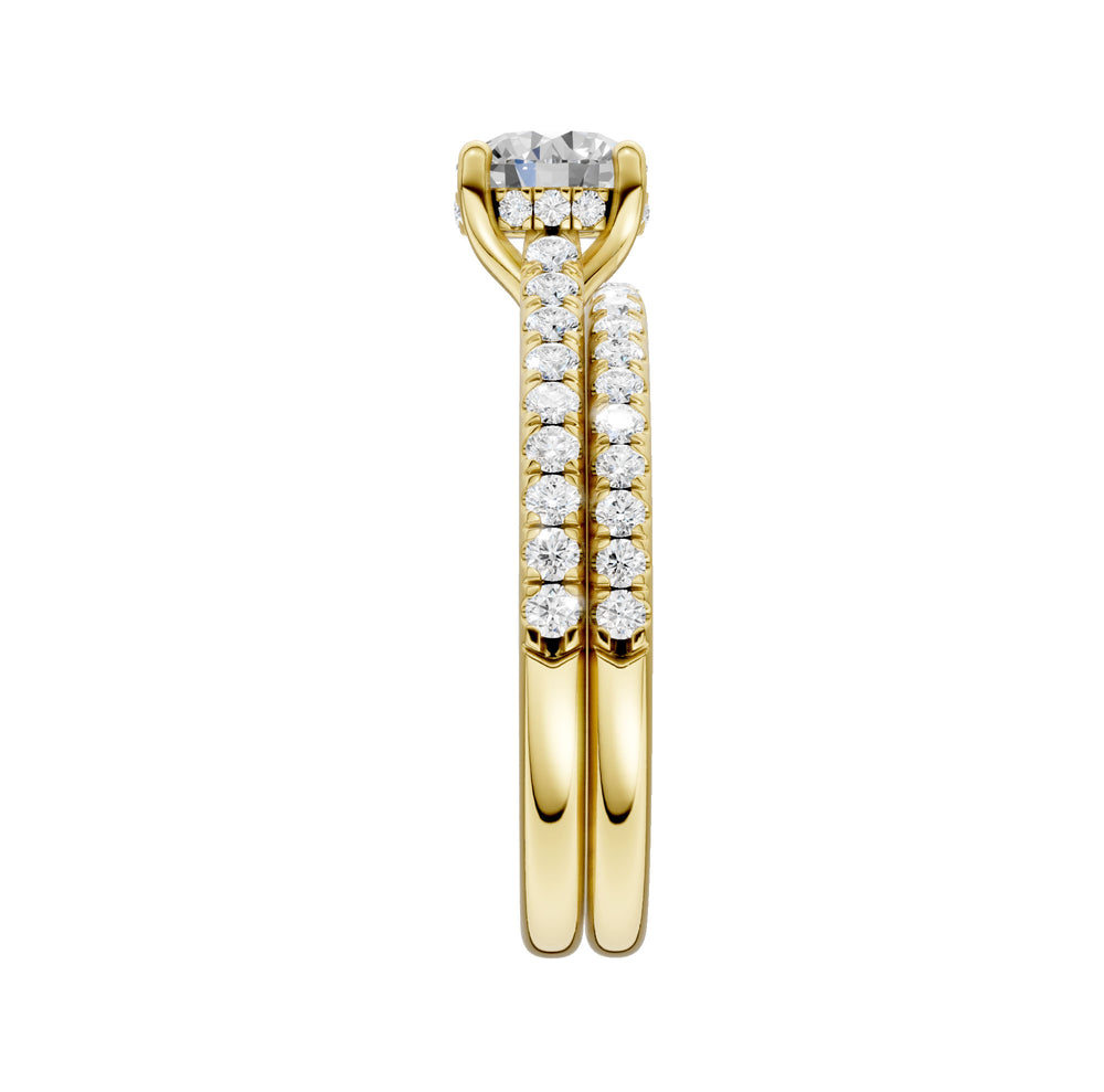 14K Yellow Gold 1.50CT Lab Grown Diamond Bridal Ring Set