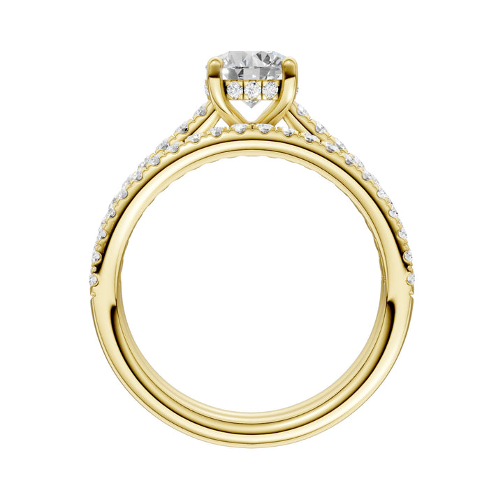 14K Yellow Gold 1.50CT Lab Grown Diamond Bridal Ring Set