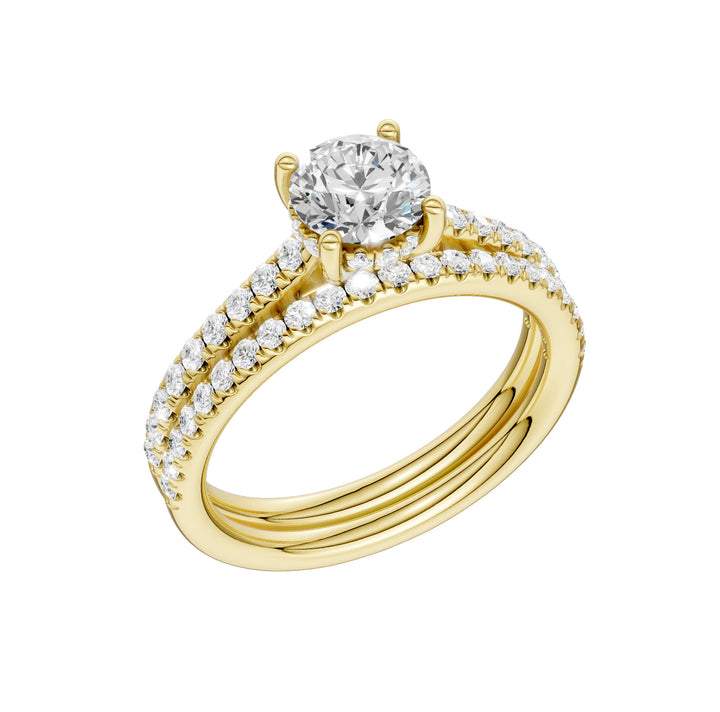 14K Yellow Gold 1.50CT Lab Grown Diamond Bridal Ring Set