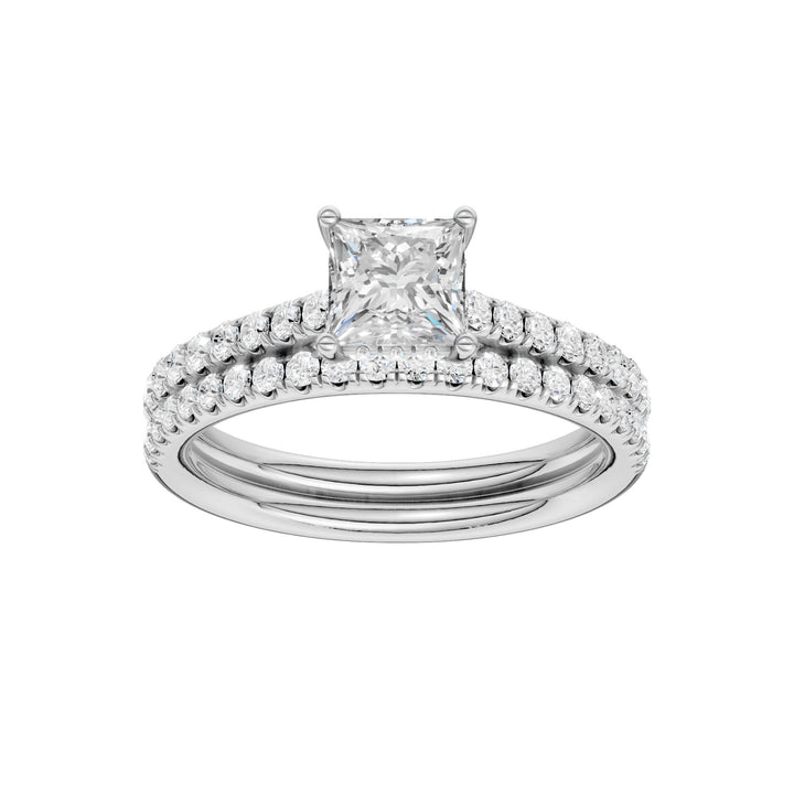14k White Gold 1.50CT Lab Grown Diamond Bridal Elegance Set