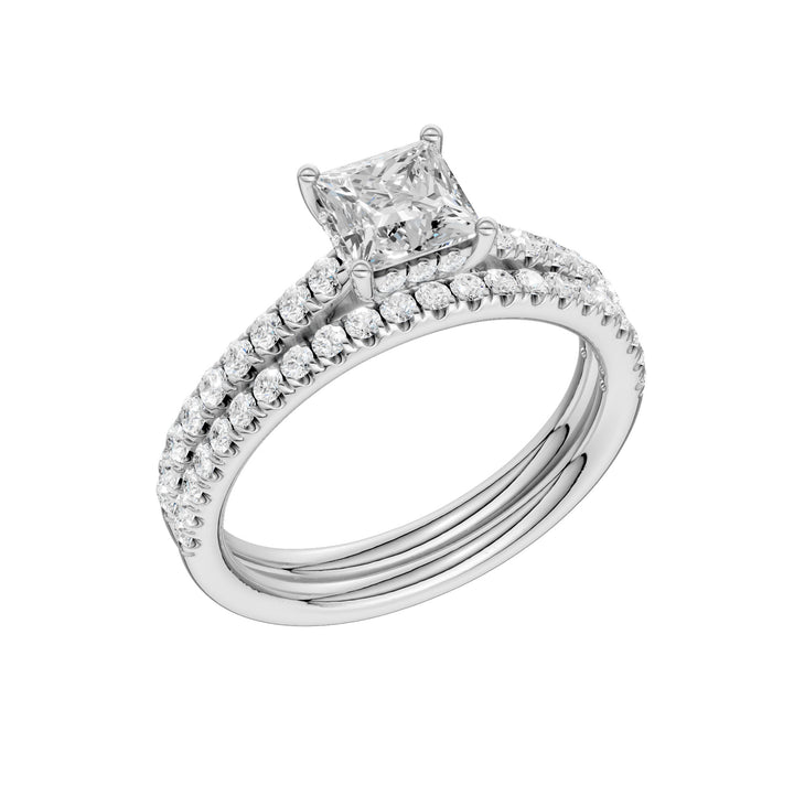 14k White Gold 1.50CT Lab Grown Diamond Bridal Elegance Set