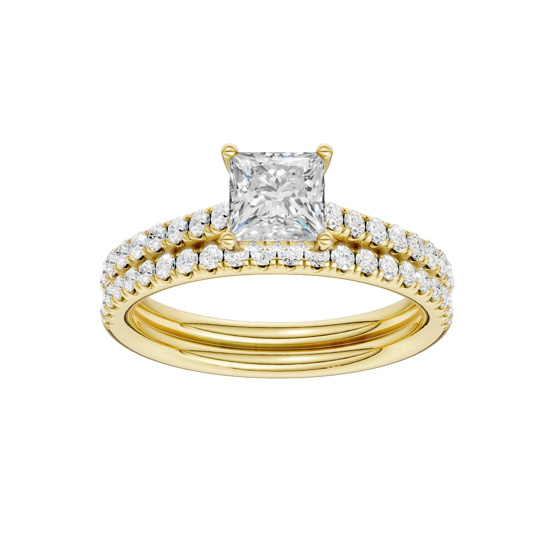 14K Yellow Gold 1.50CT Lab Grown Diamond Bridal Elegance Set