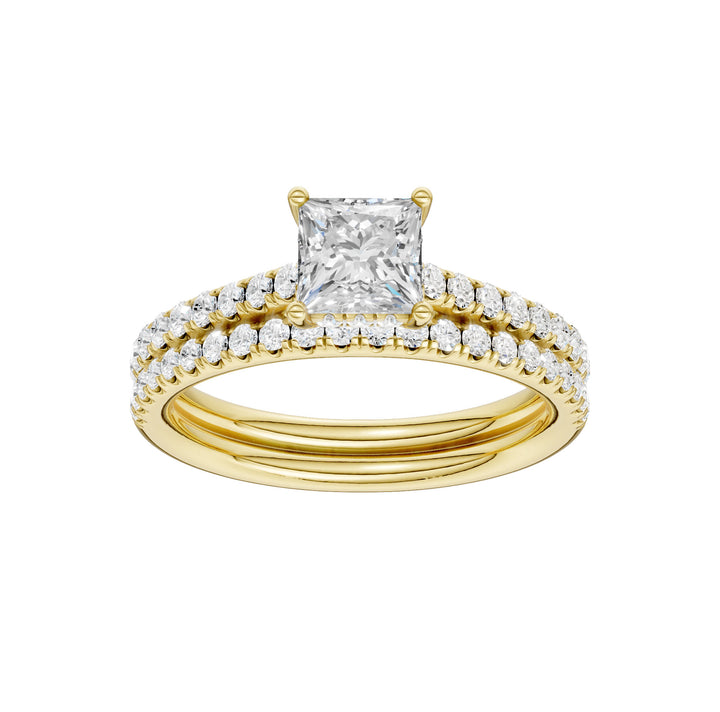 14K Yellow Gold 1.50CT Lab Grown Diamond Bridal Elegance Set