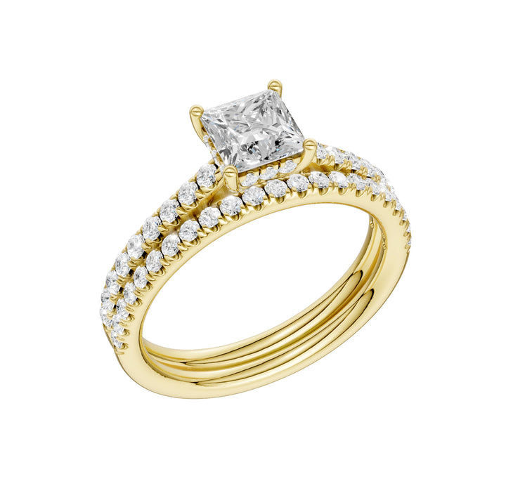 14K Yellow Gold 1.50CT Lab Grown Diamond Bridal Elegance Set