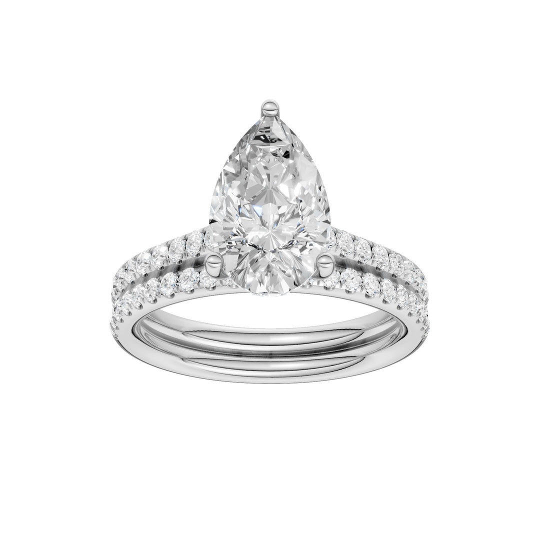 14k White Gold 2.50ct Lab Grown Diamond Bridal Brilliance Set