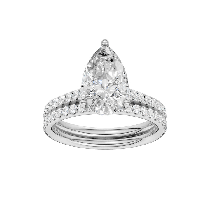 14k White Gold 2.50ct Lab Grown Diamond Bridal Brilliance Set
