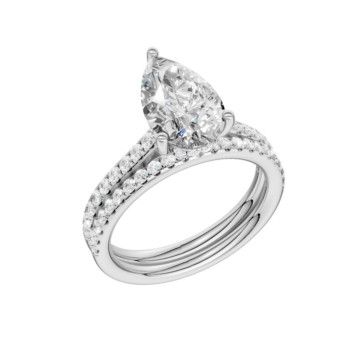 14k White Gold 2.50ct Lab Grown Diamond Bridal Brilliance Set