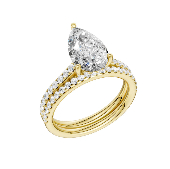 14K Yellow Gold 2.50ct Lab Grown Diamond Bridal Brilliance Set