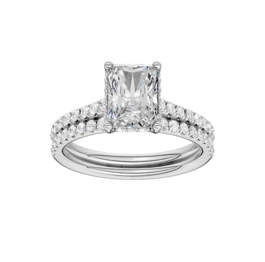 14k White Gold 2.50ct Lab Grown Diamond Bridal Brilliance Set