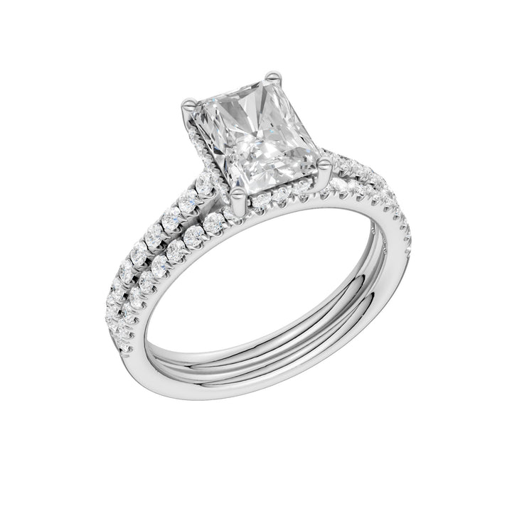 14k White Gold 2.50ct Lab Grown Diamond Bridal Brilliance Set