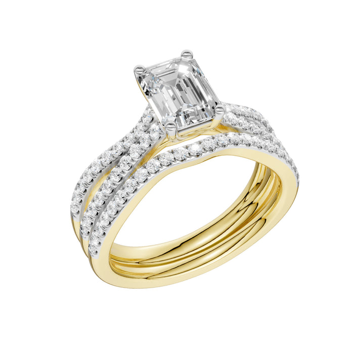 14K Yellow Gold 1.40ct Lab Grown Diamond Bridal Elegance Set