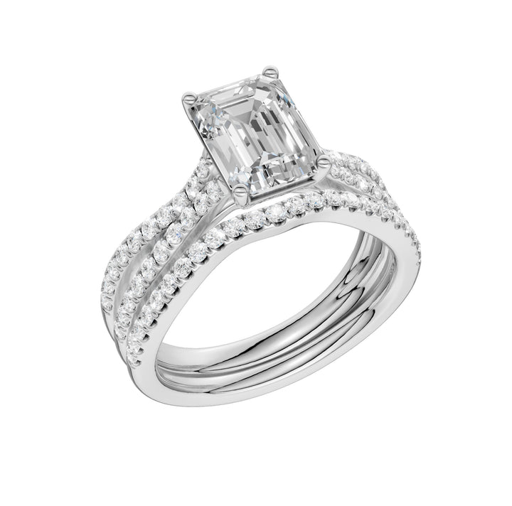 14k White Gold 2.40CT Lab Grown Diamond Bridal Brilliance Set