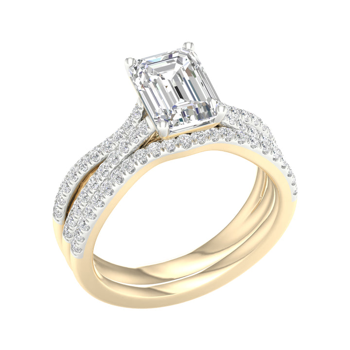 14K Yellow Gold 2.40CT Lab Grown Diamond Bridal Brilliance Set