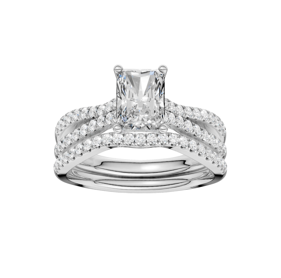 14k White Gold 1.40ct Lab Diamond Bridal Ring Set