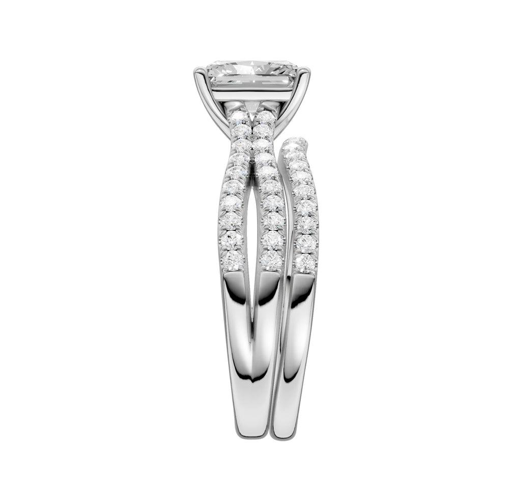 14k White Gold 1.40ct Lab Diamond Bridal Ring Set