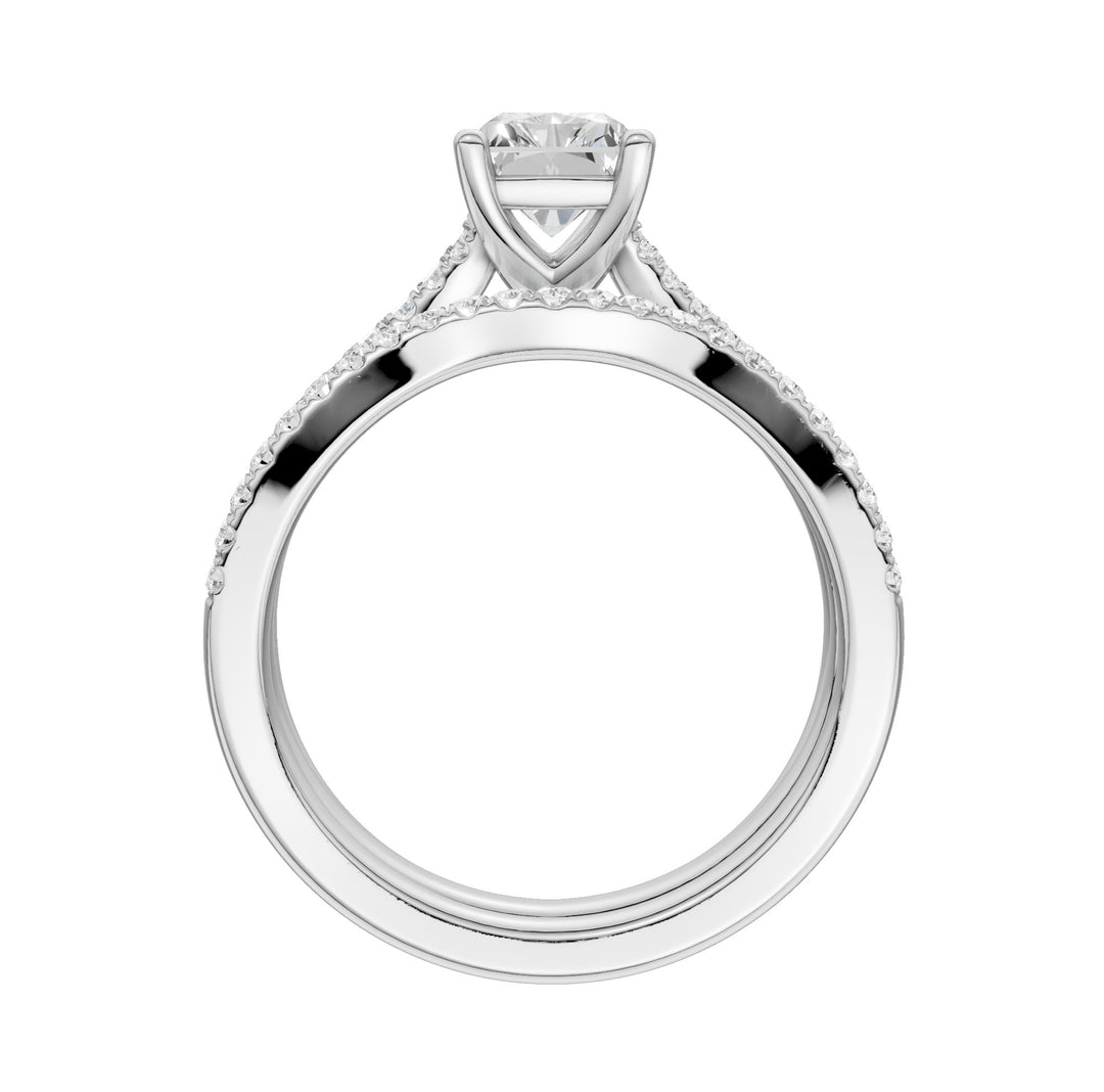 14k White Gold 1.40ct Lab Diamond Bridal Ring Set