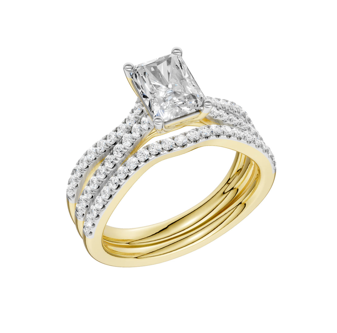 14K Yellow Gold 1.40ct Lab Grown Diamond Bridal Elegance Set