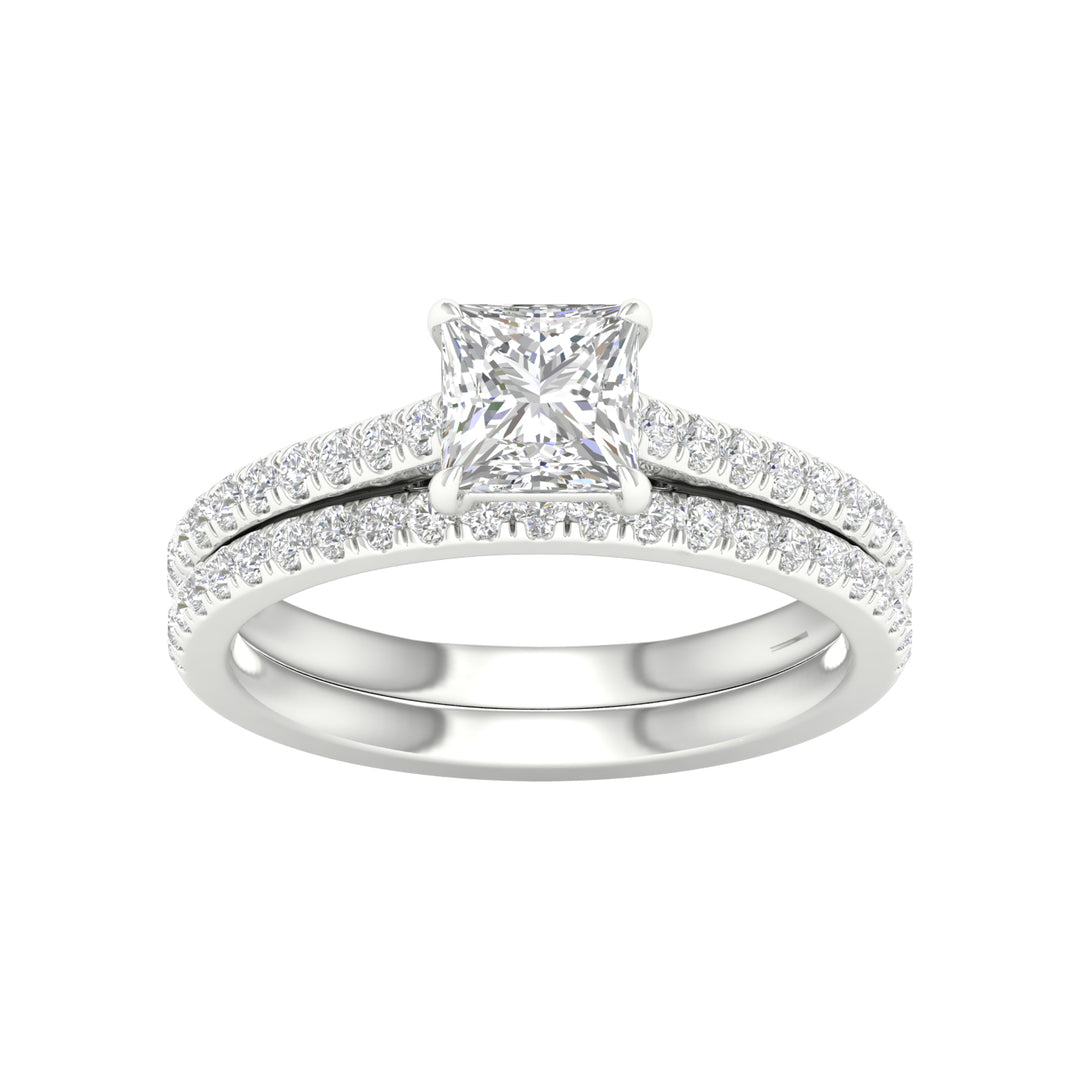 Timeless 14k White Gold Lab Diamond Bridal Set Elegance