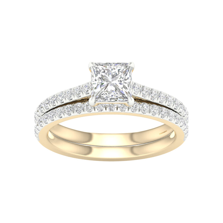 14K Yellow Gold 1.50CT Lab Grown Diamond Bridal Ring Set