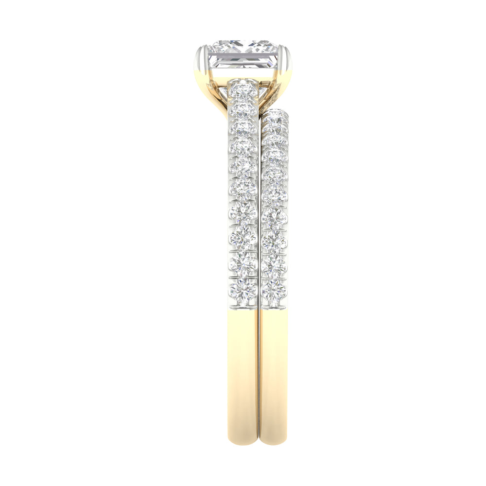 14K Yellow Gold 1.50CT Lab Grown Diamond Bridal Ring Set