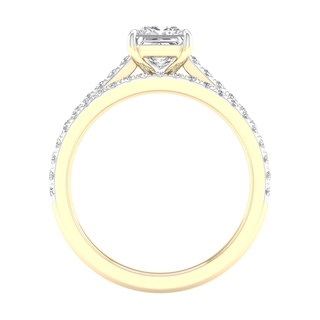 14K Yellow Gold 1.50CT Lab Grown Diamond Bridal Ring Set