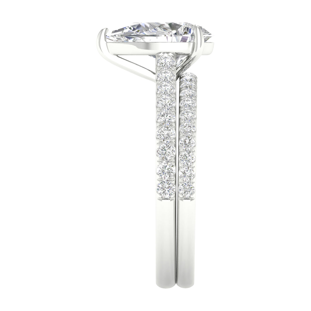 14k White Gold 2.40CT Lab Diamond Bridal Ensemble
