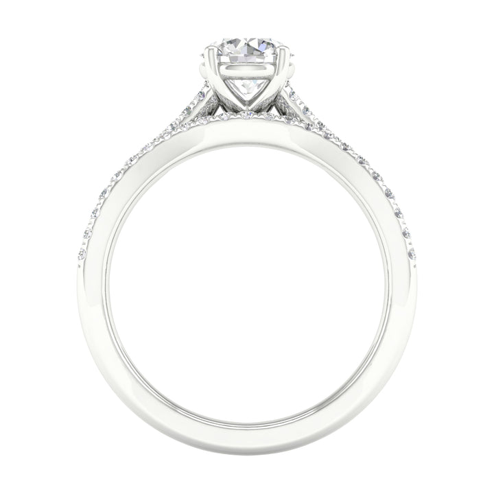 14k White Gold 1.40CT Lab Diamond Bridal Ring Set