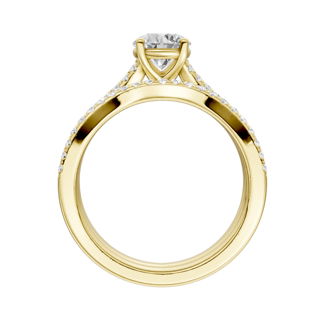 14K Yellow Gold 1.40CT Lab Diamond Bridal Ring Set
