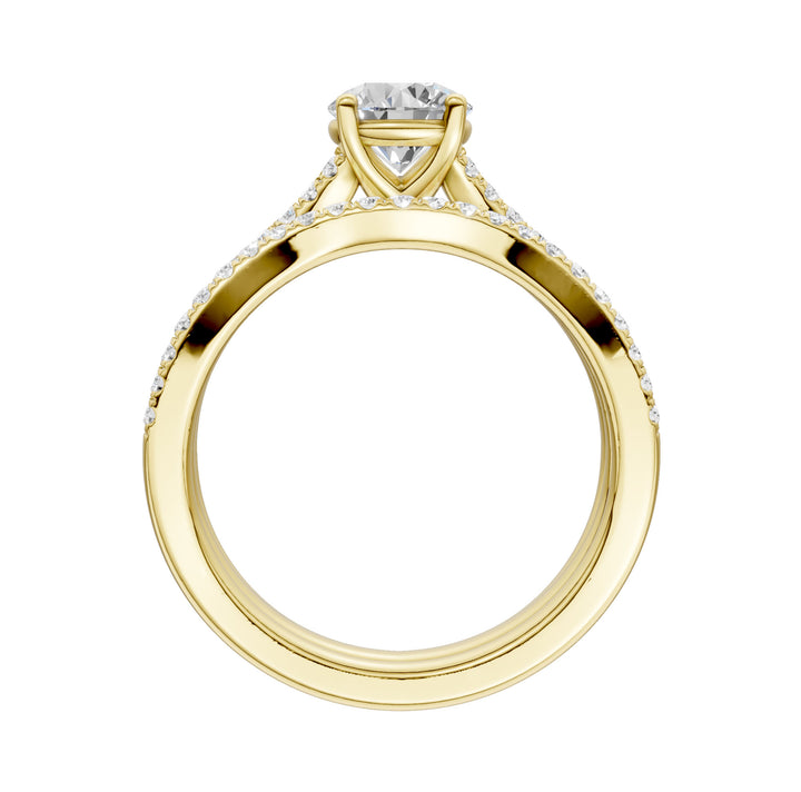 14K Yellow Gold 1.40CT Lab Diamond Bridal Ring Set