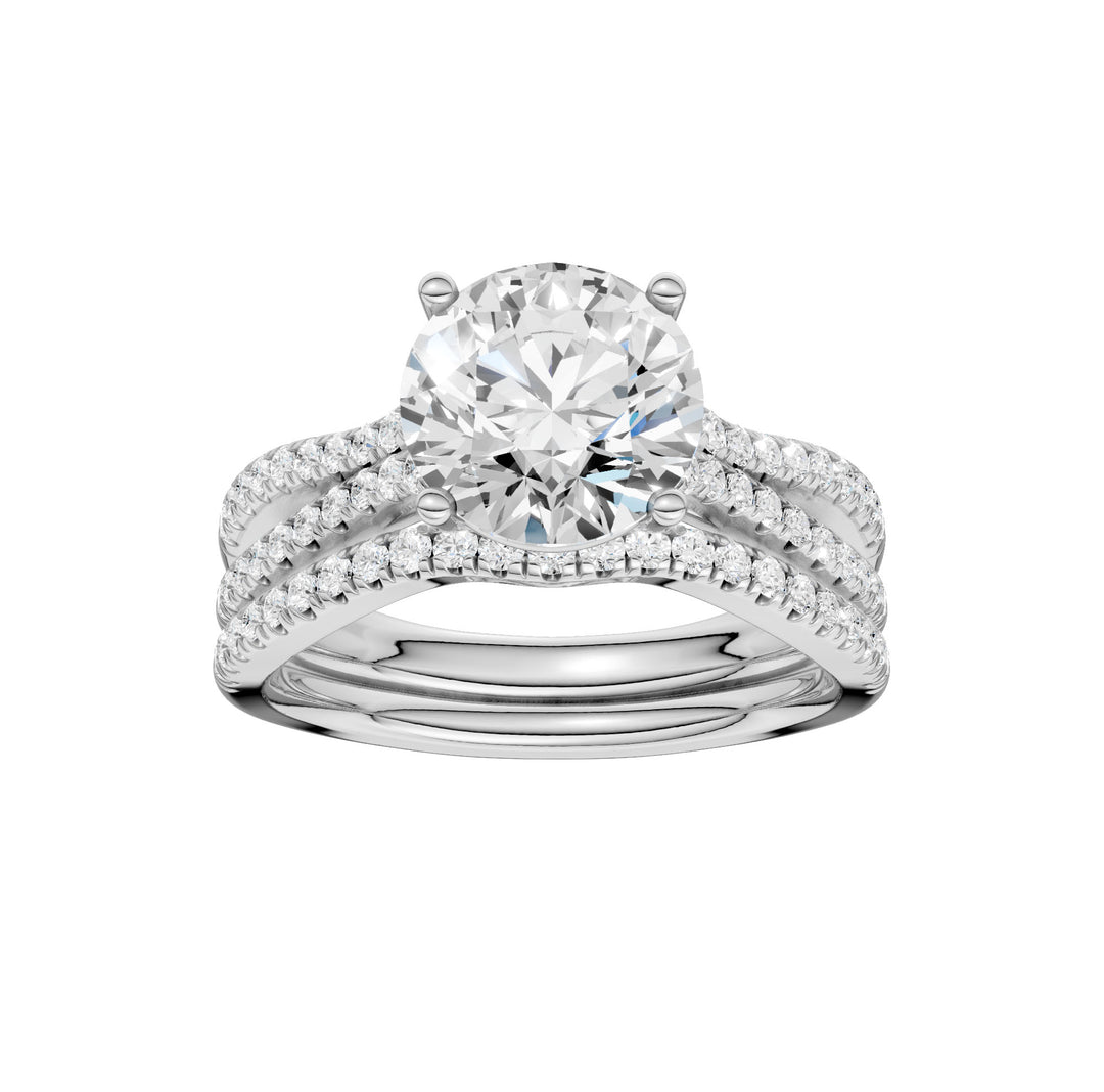 14k White Gold 2.40ct Lab Diamond Bridal Ring Set