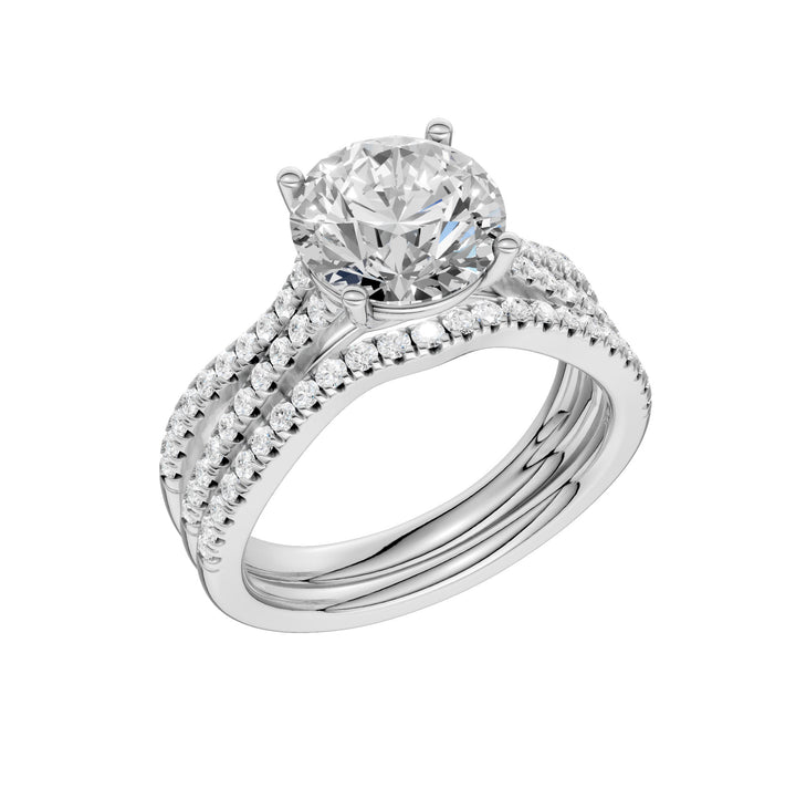 14k White Gold 2.40ct Lab Diamond Bridal Ring Set