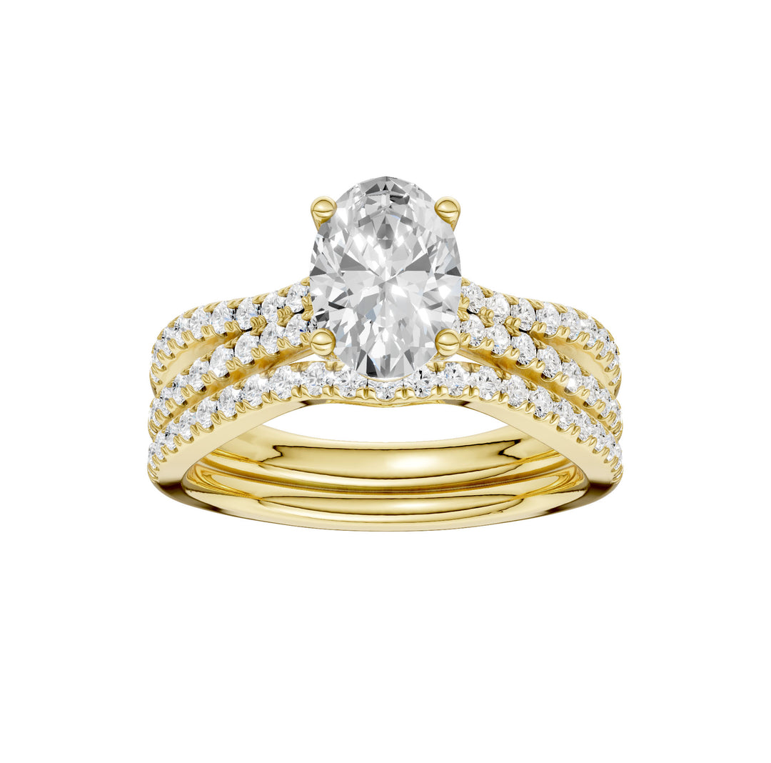 14k White Gold 1.40CT Lab Grown Diamond Bridal Set