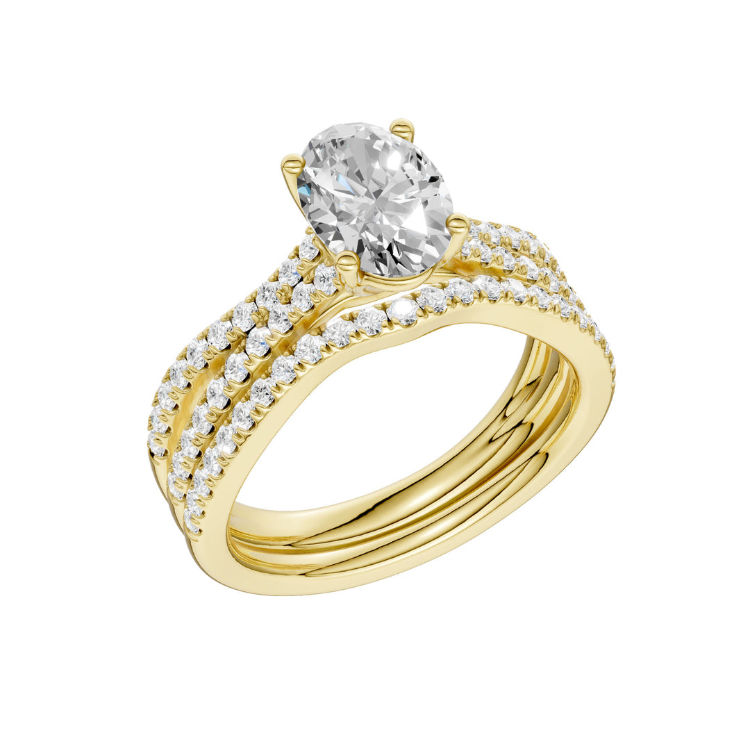 14k White Gold 1.40CT Lab Grown Diamond Bridal Set