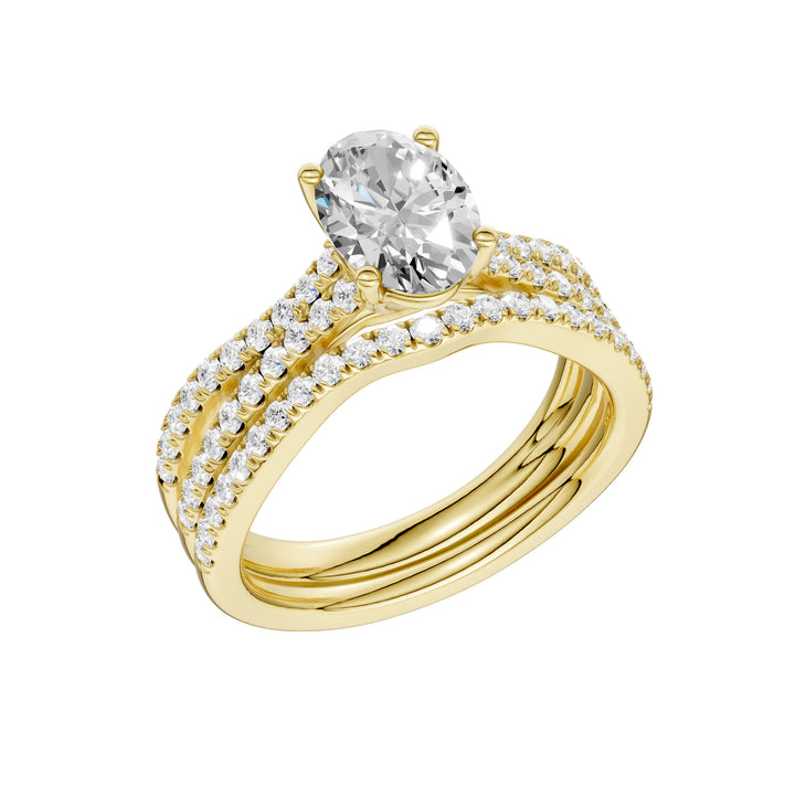 14k White Gold 1.40CT Lab Grown Diamond Bridal Set