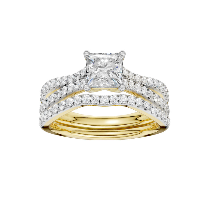 14K Yellow Gold 1.40CT Lab Grown Diamond Bridal Set
