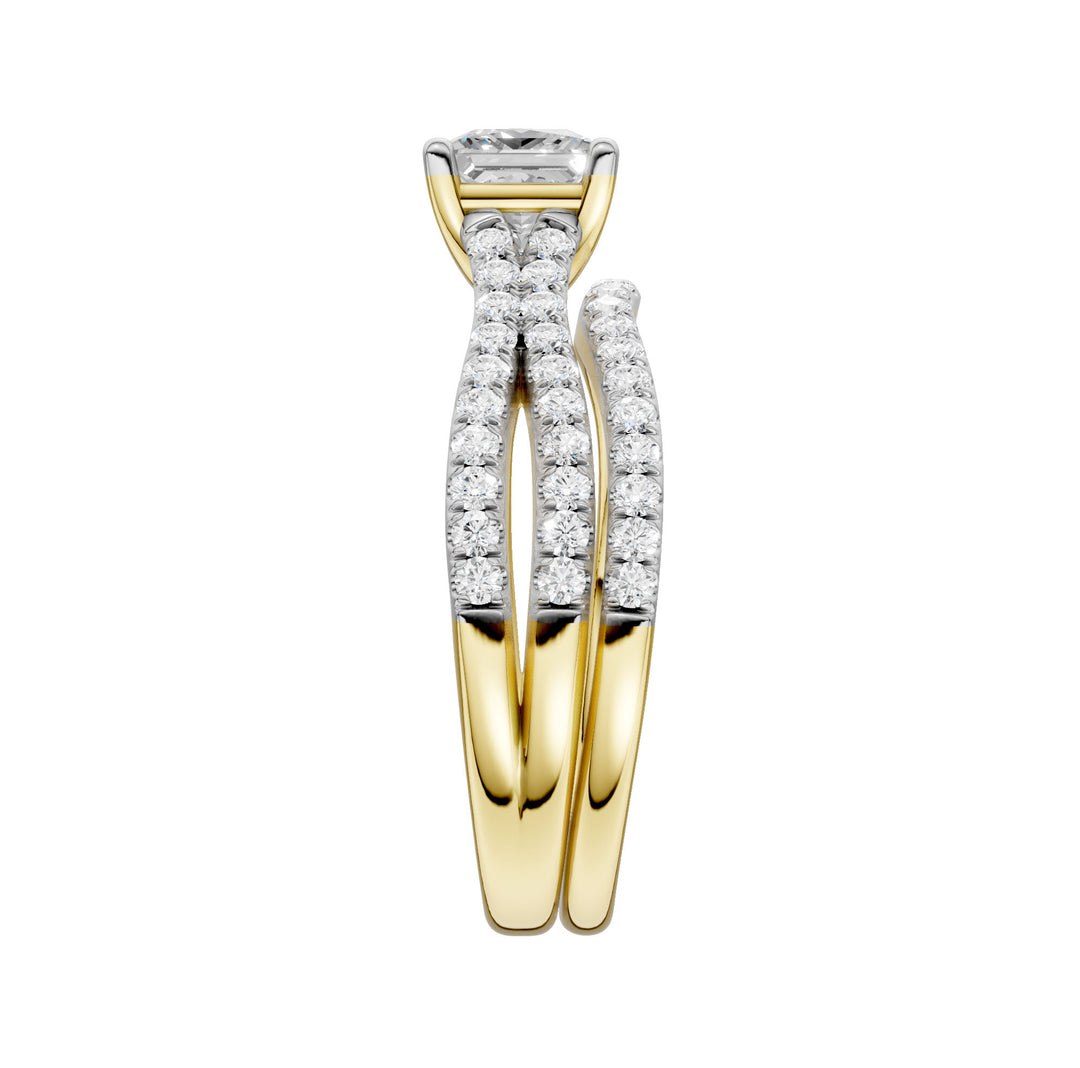 14K Yellow Gold 1.40CT Lab Grown Diamond Bridal Set