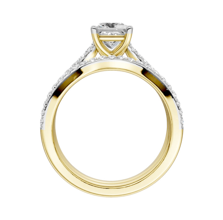 14K Yellow Gold 1.40CT Lab Grown Diamond Bridal Set