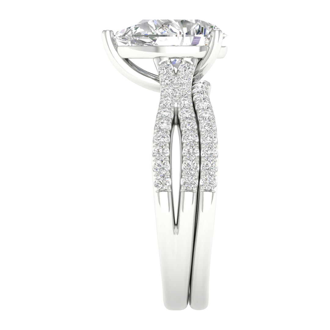 14K White Gold 2.40CT Lab Diamond Bridal Ring Set