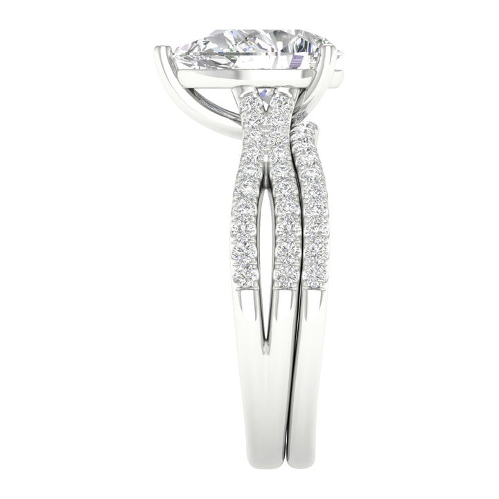 14K White Gold 2.40CT Lab Diamond Bridal Ring Set