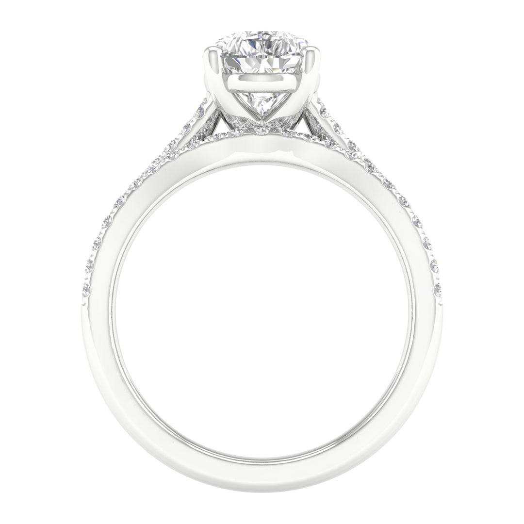 14K White Gold 2.40CT Lab Diamond Bridal Ring Set