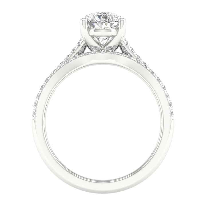 14K White Gold 2.40CT Lab Diamond Bridal Ring Set