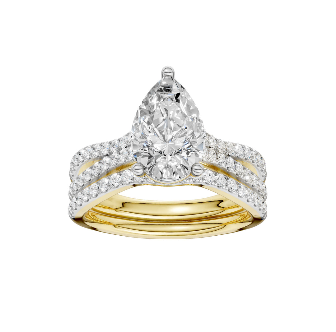 14K Yellow Gold 2.40CT Lab Grown Diamond Bridal Brilliance Set