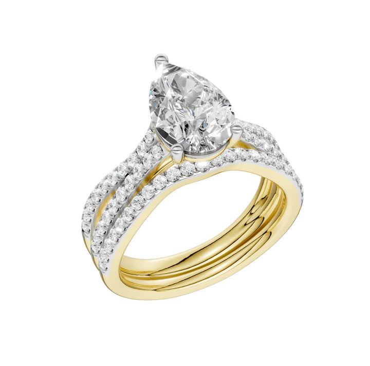14K Yellow Gold 2.40CT Lab Grown Diamond Bridal Brilliance Set
