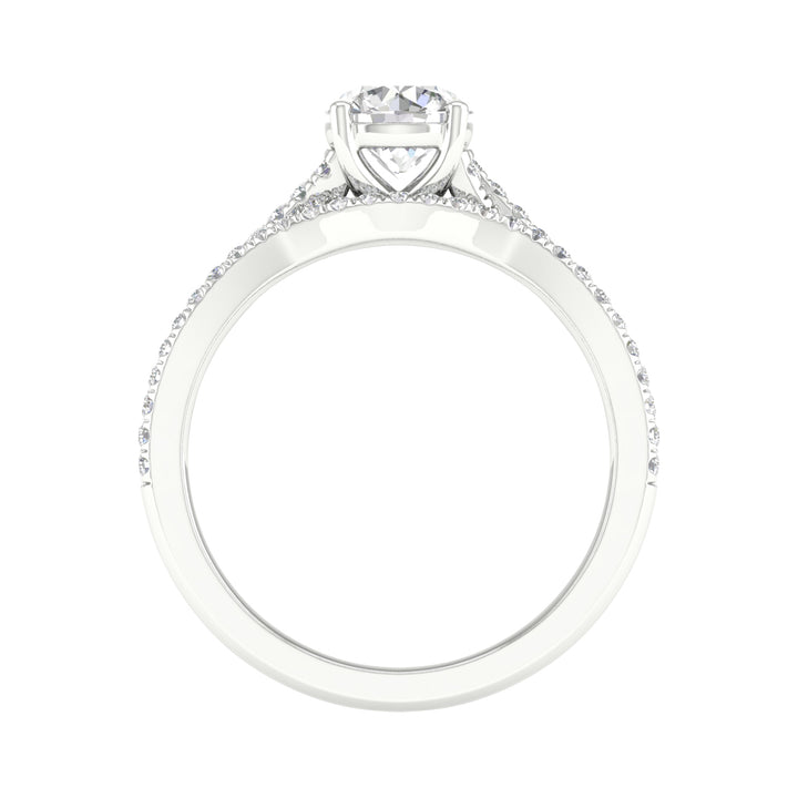 14k White Gold 1.40CT Lab Diamond Bridal Ring Set
