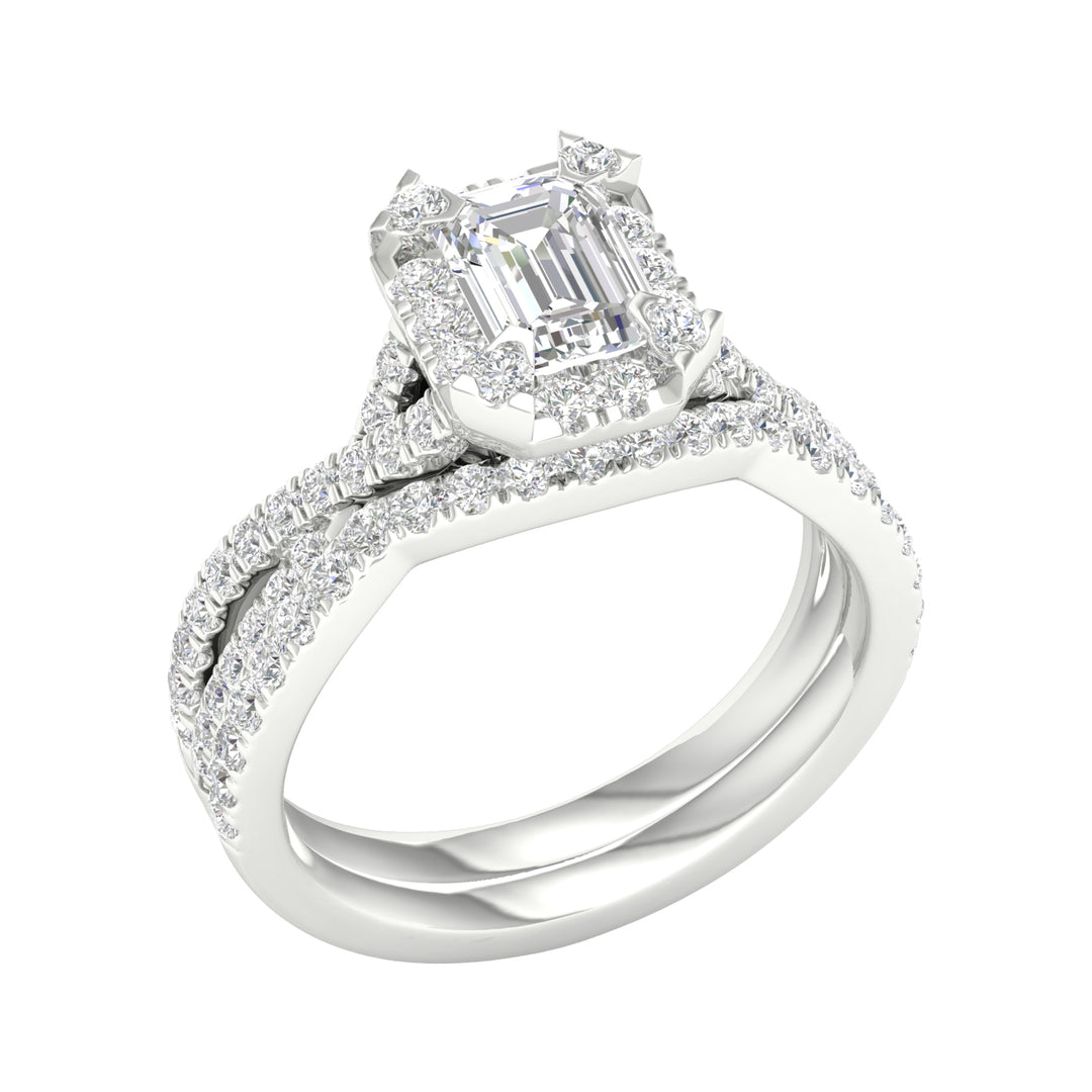 14k White Gold 1.75CT Lab Grown Diamond Bridal Brilliance Set
