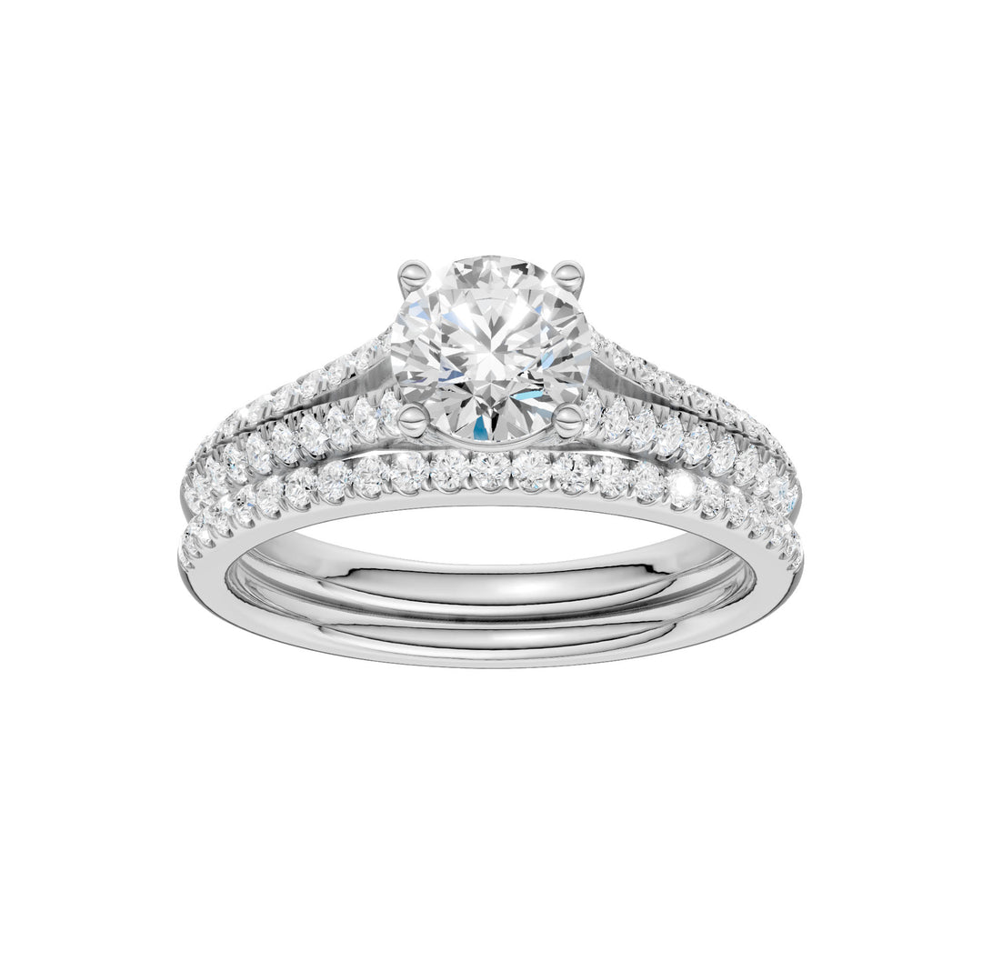 14k White Gold 1.40ct Lab Diamond Bridal Ring Set