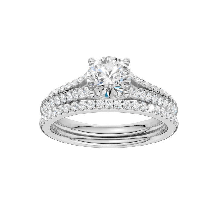 14k White Gold 1.40ct Lab Diamond Bridal Ring Set