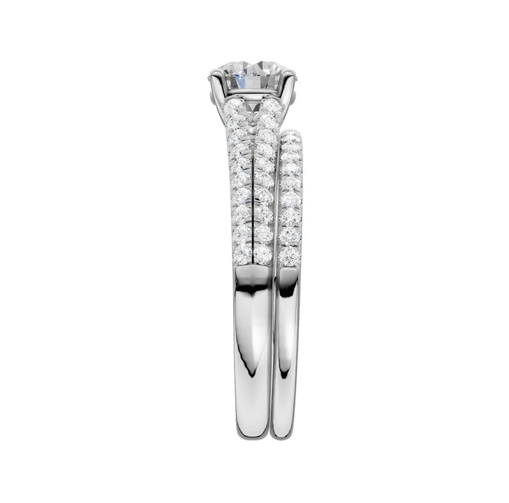 14k White Gold 1.40ct Lab Diamond Bridal Ring Set