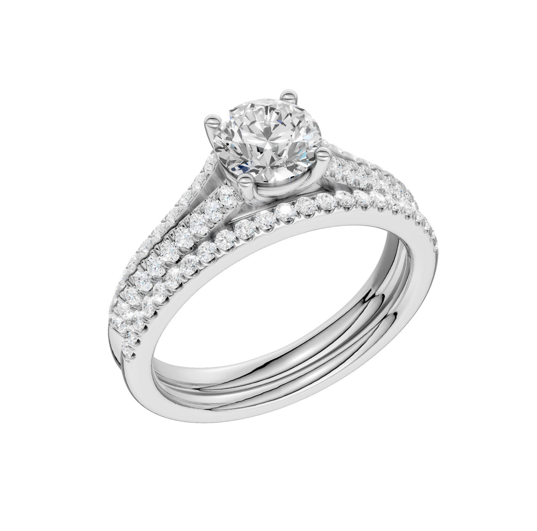 14k White Gold 1.40ct Lab Diamond Bridal Ring Set